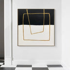 Obra de arte abstracto Geometric Golden óleo sobre lienzo Marte Gallery Llanogrande
