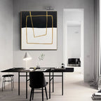 Obra de arte abstracto Geometric Golden óleo sobre lienzo Marte Gallery Llanogrande