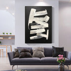 Obra de arte abstracto White Traces óleo sobre lienzo Marte Gallery Llanogrande