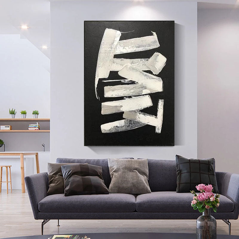 Obra de arte abstracto White Traces óleo sobre lienzo Marte Gallery Llanogrande