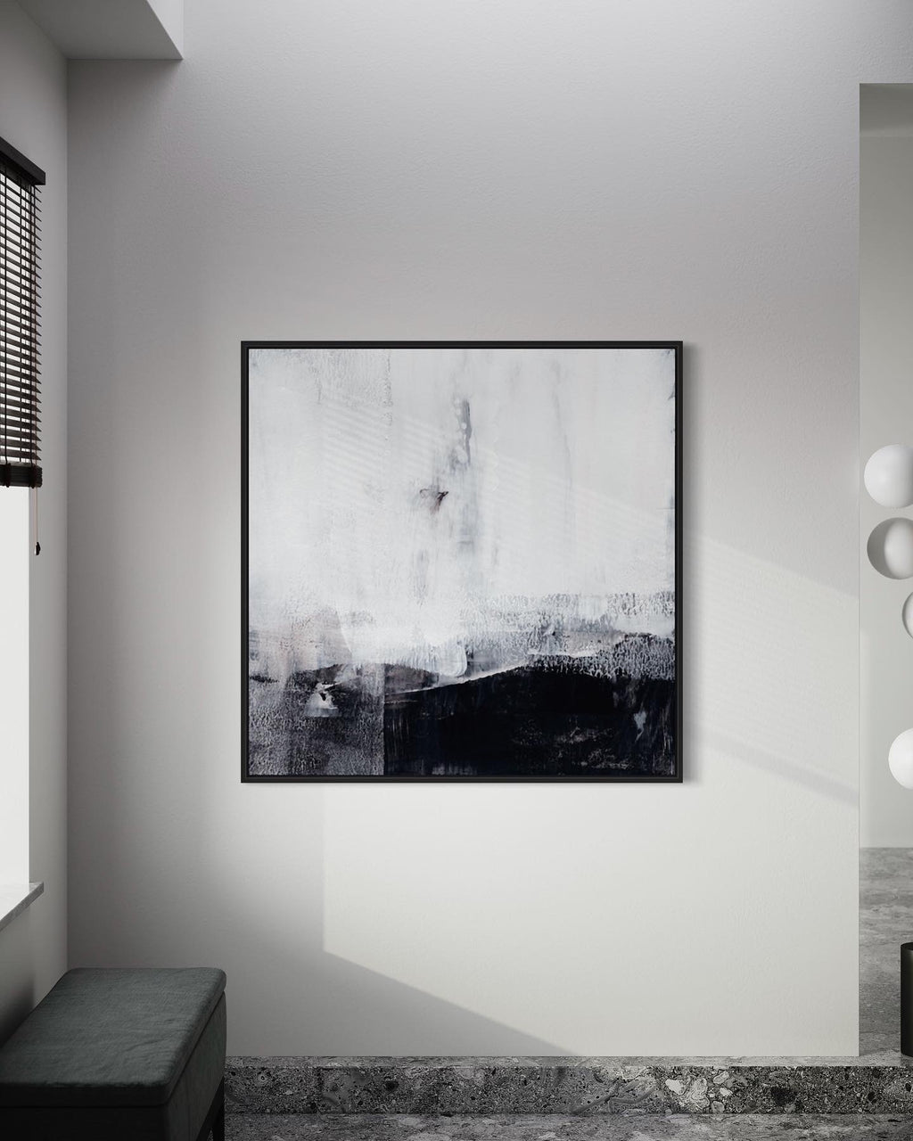 Obra de arte abstracto Shadow Peaks óleo sobre lienzo Marte Gallery Llanogrande