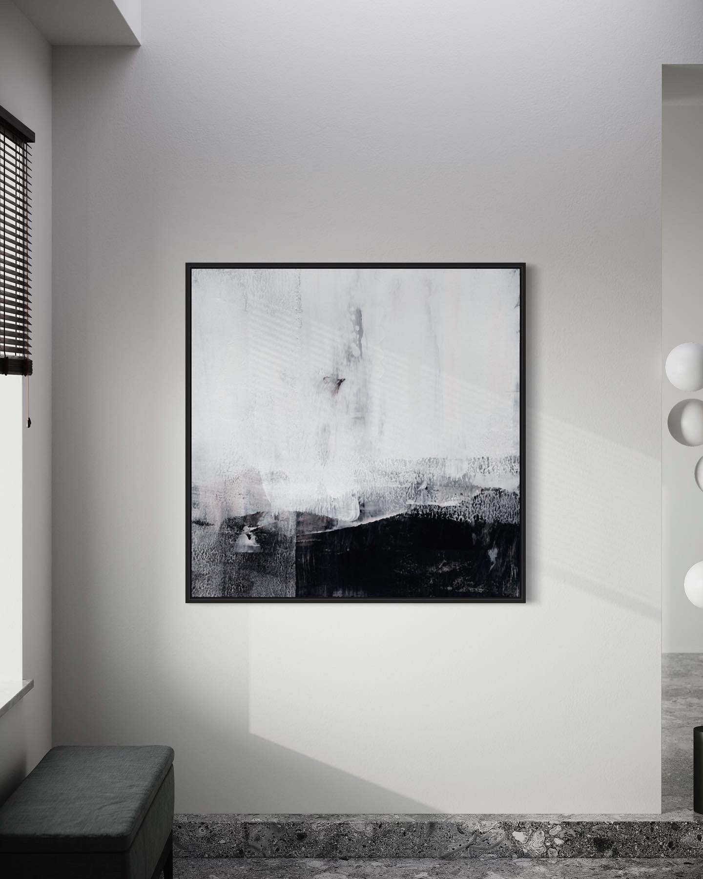 Obra de arte abstracto Shadow Peaks óleo sobre lienzo Marte Gallery Llanogrande