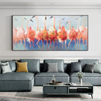 Obra de arte figurativo Flamingos óleo sobre lienzo Marte Gallery Llanogrande
