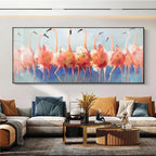 Obra de arte figurativo Flamingos óleo sobre lienzo Marte Gallery Llanogrande