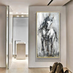 Obra de arte figurativo Gray Horse óleo sobre lienzo Marte Gallery Llanogrande