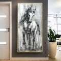 Obra de arte figurativo Gray Horse óleo sobre lienzo Marte Gallery Llanogrande