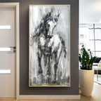 Obra de arte figurativo Gray Horse óleo sobre lienzo Marte Gallery Llanogrande