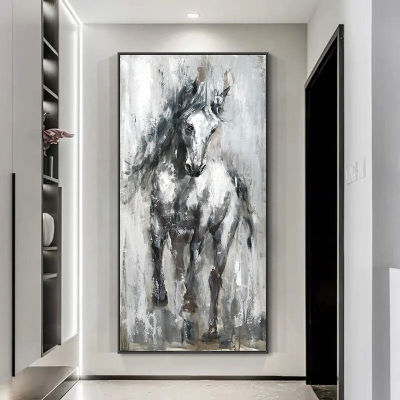 Obra de arte figurativo Gray Horse óleo sobre lienzo Marte Gallery Llanogrande