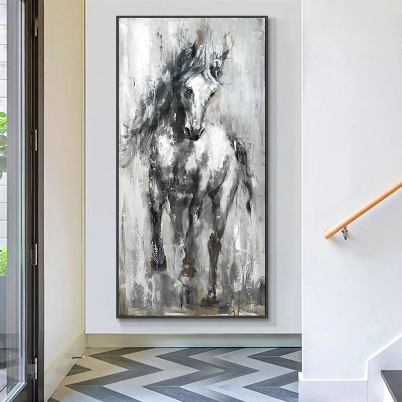 Obra de arte figurativo Gray Horse óleo sobre lienzo Marte Gallery Llanogrande