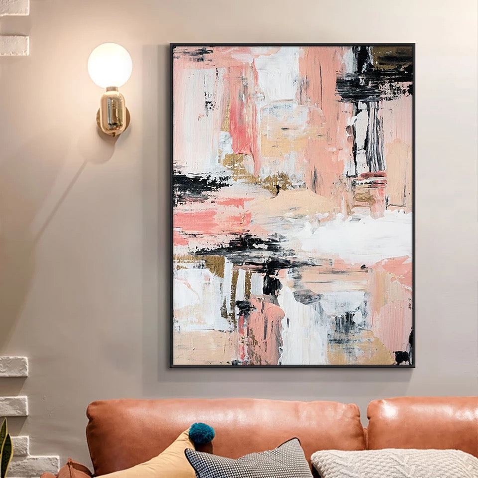 Obra de arte abstracto Rose óleo sobre lienzo Marte Gallery Llanogrande
