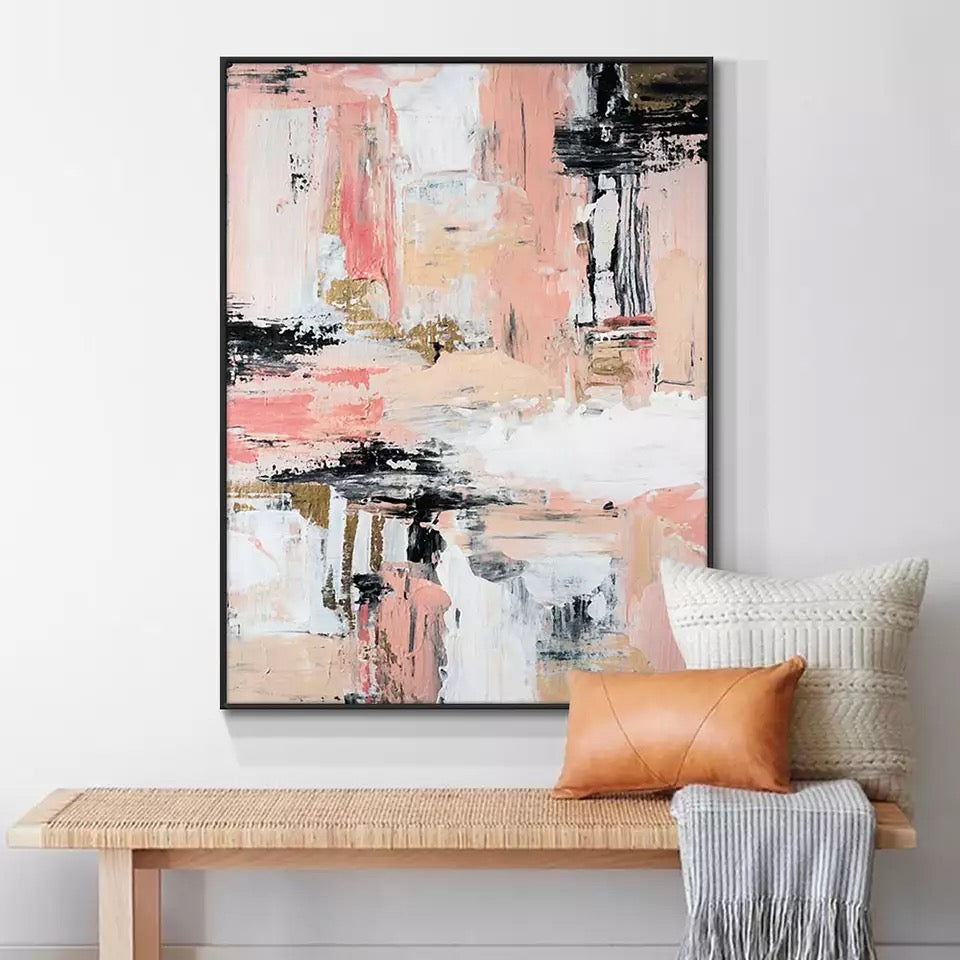 Obra de arte abstracto Rose óleo sobre lienzo Marte Gallery Llanogrande
