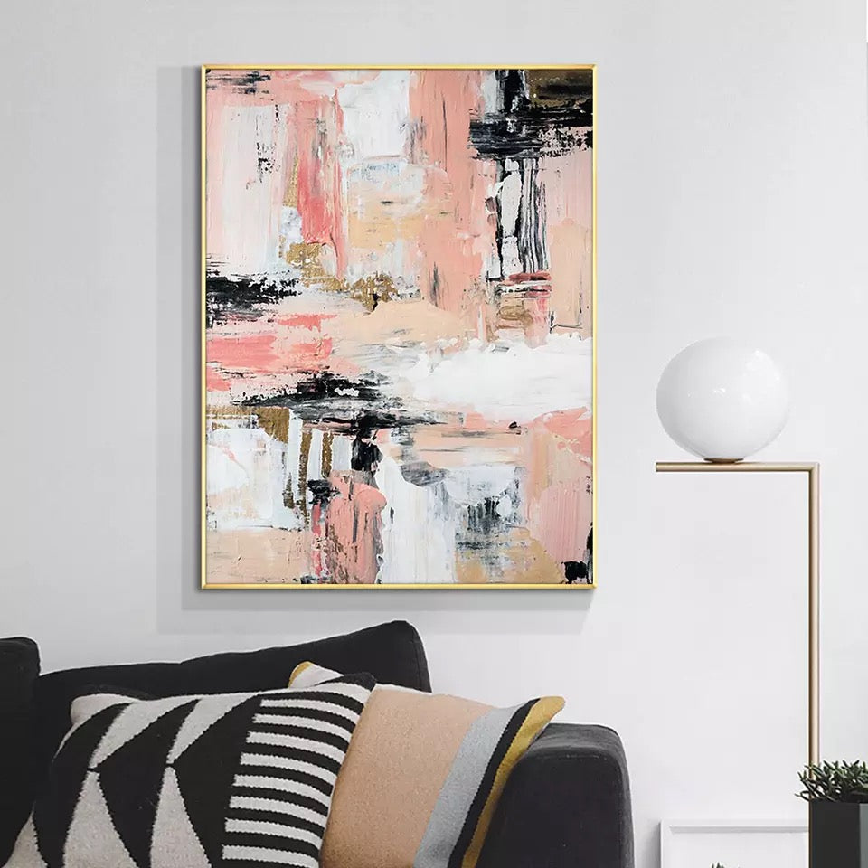 Obra de arte abstracto Rose óleo sobre lienzo Marte Gallery Llanogrande