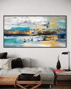 Obra de arte abstracto Azure Elegance óleo sobre lienzo Marte Gallery Llanogrande