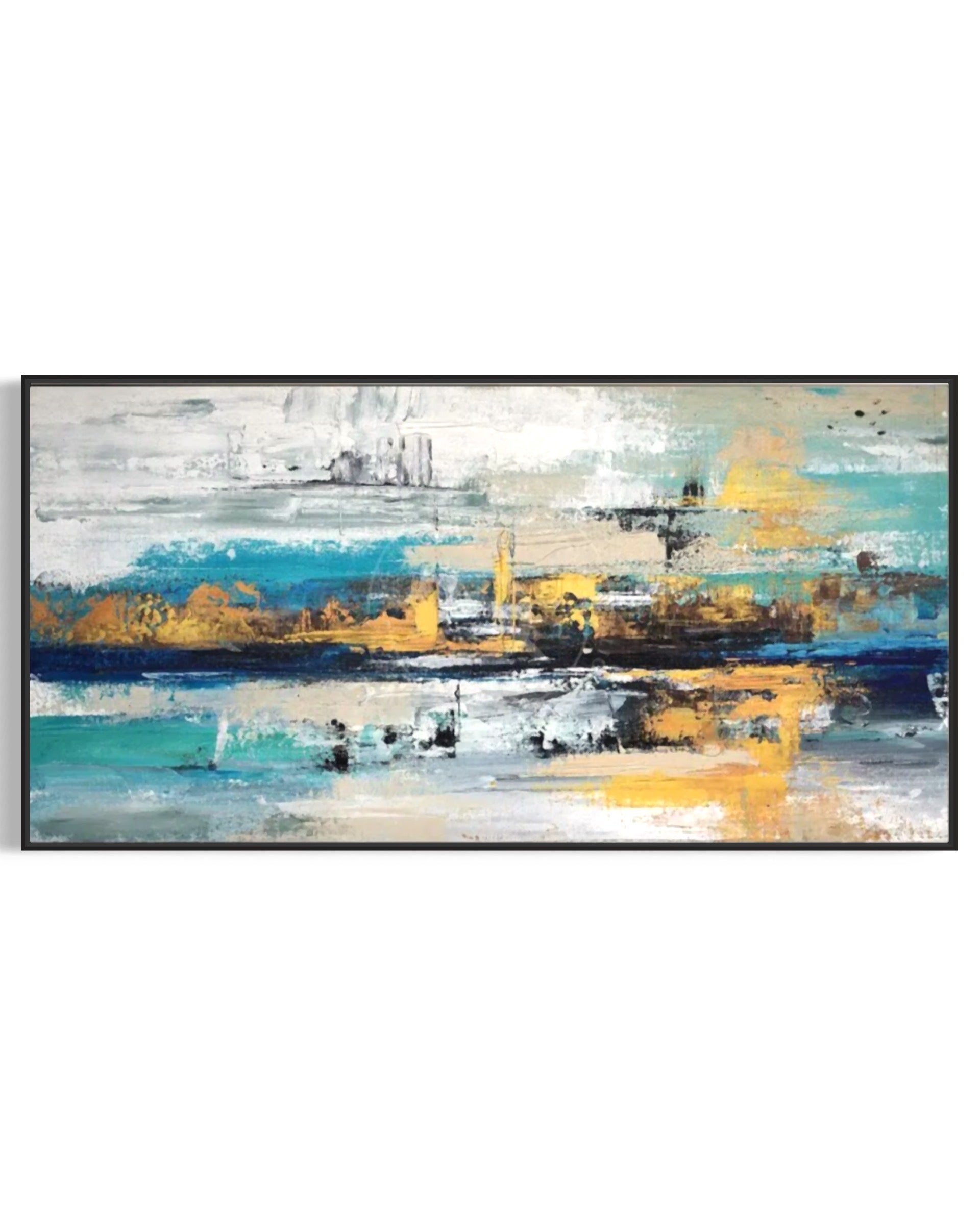 Obra de arte abstracto Azure Elegance óleo sobre lienzo Marte Gallery Llanogrande