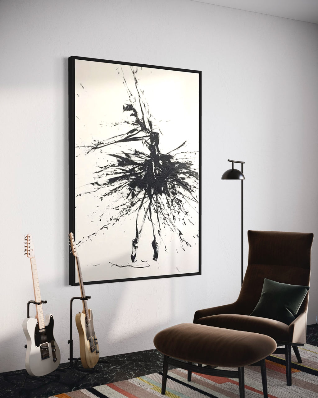 Obra de arte abstracto Ballet óleo sobre lienzo Marte Gallery Llanogrande