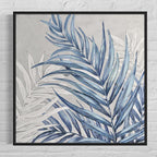 Obra de arte abstracto Blue Leaves óleo sobre lienzo Marte Gallery Llanogrande