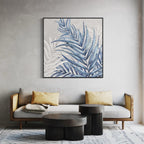 Obra de arte abstracto Blue Leaves óleo sobre lienzo Marte Gallery Llanogrande