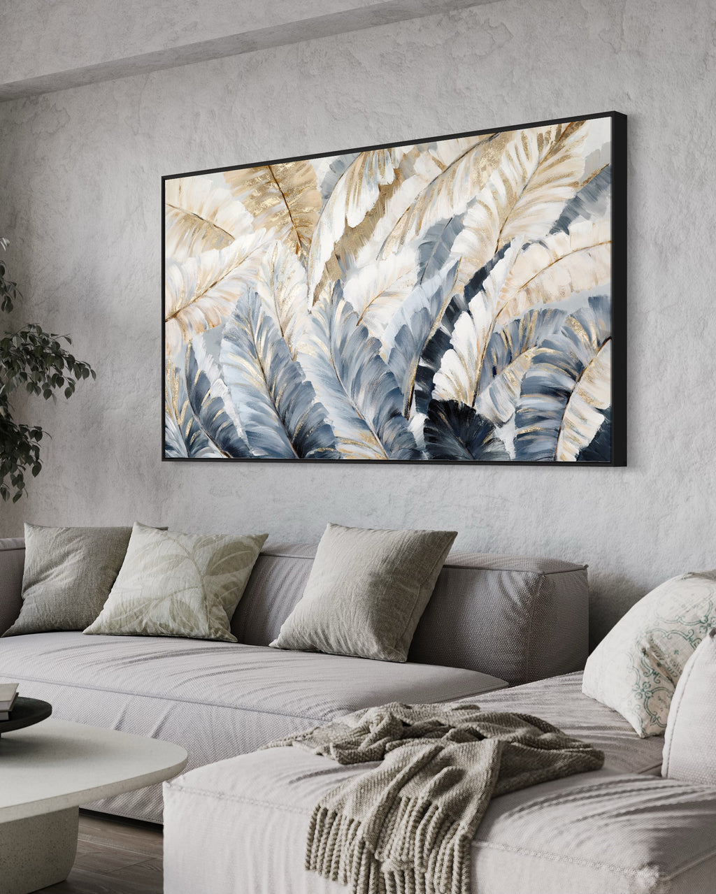 Obra de arte abstracto Blue Nature 2 óleo sobre lienzo Marte Gallery Llanogrande