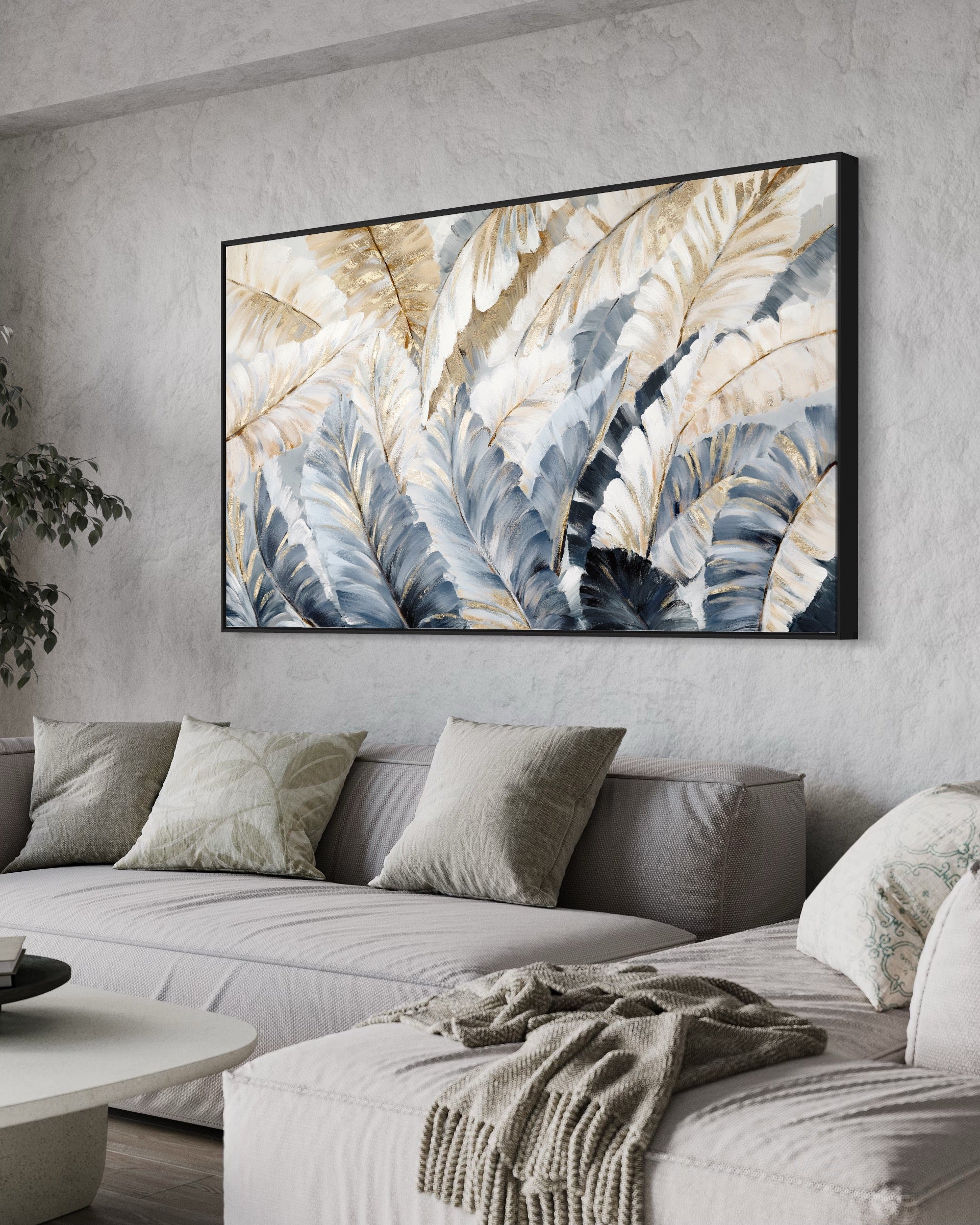 Obra de arte abstracto Blue Nature 2 óleo sobre lienzo Marte Gallery Llanogrande