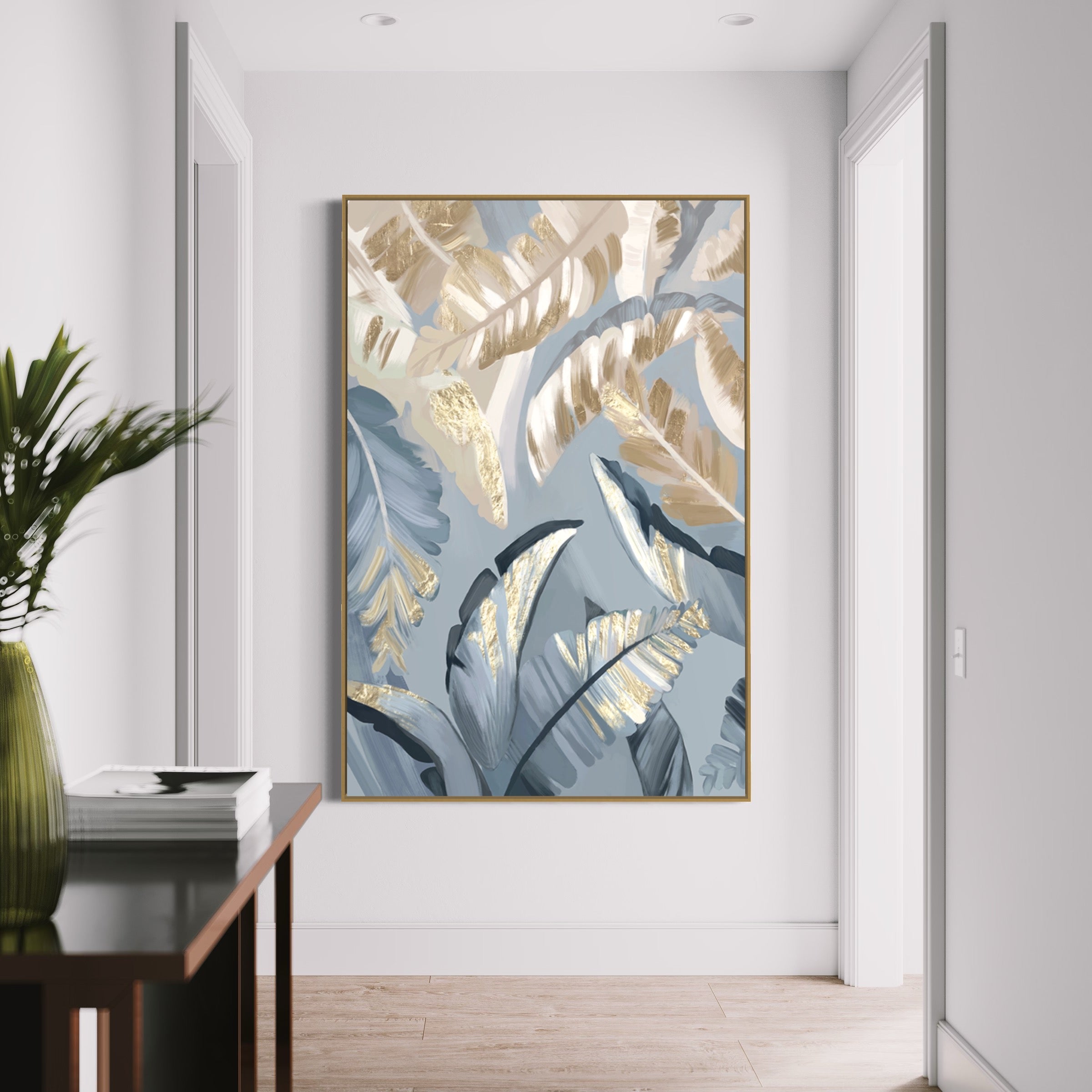 Obra de arte abstracto Blue Nature 3 óleo sobre lienzo Marte Gallery Llanogrande