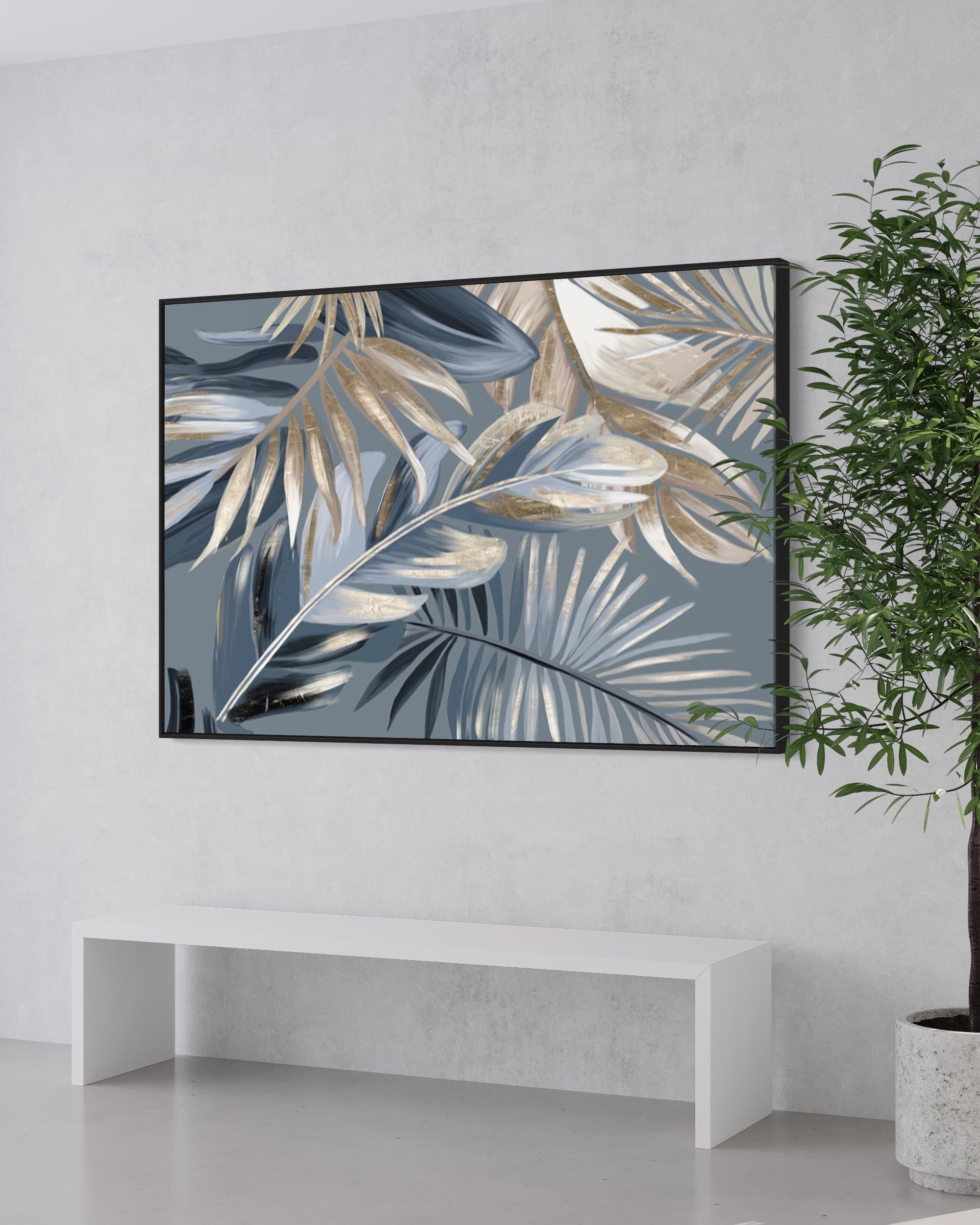 Obra de arte figurativo Blue Nature 5 óleo sobre lienzo Marte Gallery Llanogrande