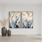 Obra de arte abstracto Blue Nature (Dítico) óleo sobre lienzo Marte Gallery Llanogrande