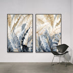 Obra de arte abstracto Blue Nature (Dítico) óleo sobre lienzo Marte Gallery Llanogrande