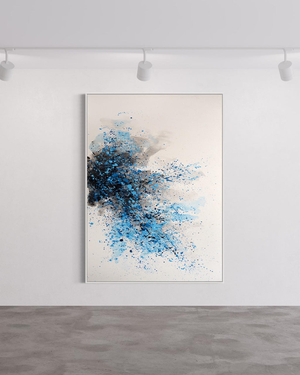 Obra de arte abstracto Blue Splash óleo sobre lienzo Marte Gallery Llanogrande