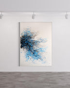 Obra de arte abstracto Blue Splash óleo sobre lienzo Marte Gallery Llanogrande