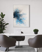 Obra de arte abstracto Blue Splash óleo sobre lienzo Marte Gallery Llanogrande
