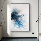 Obra de arte abstracto Blue Splash óleo sobre lienzo Marte Gallery Llanogrande