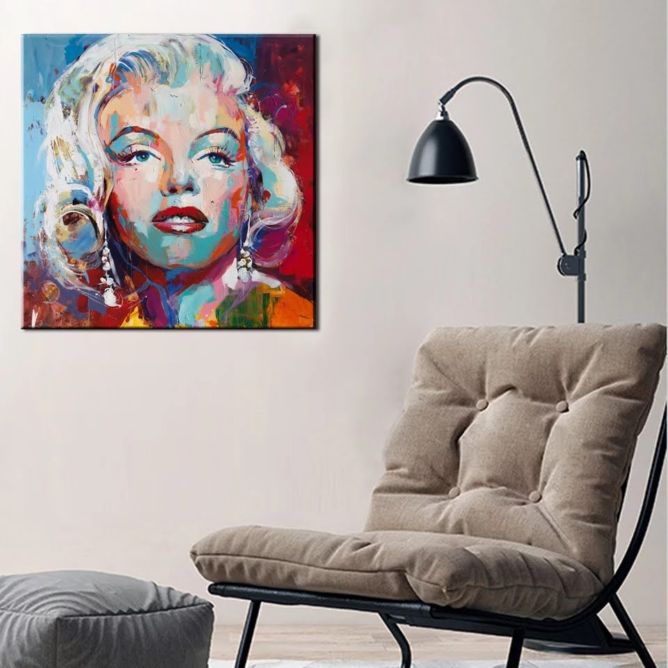 Obra de arte figurativo Colored Marilyn óleo sobre lienzo Marte Gallery Llanogrande