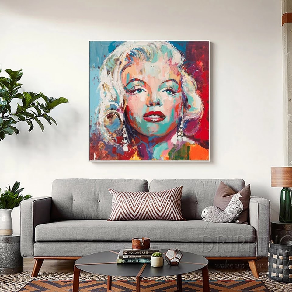 Obra de arte figurativo Colored Marilyn óleo sobre lienzo Marte Gallery Llanogrande