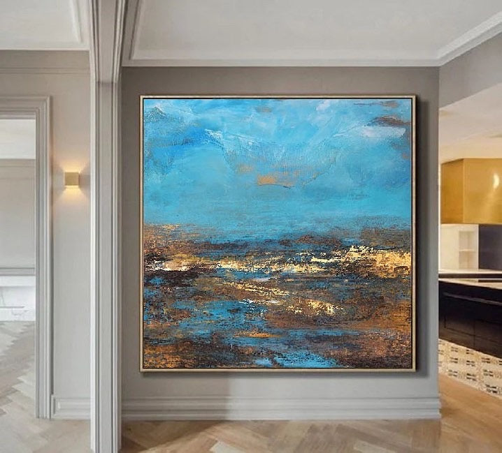 Obra de arte abstracto Celestial óleo sobre lienzo Marte Gallery Llanogrande