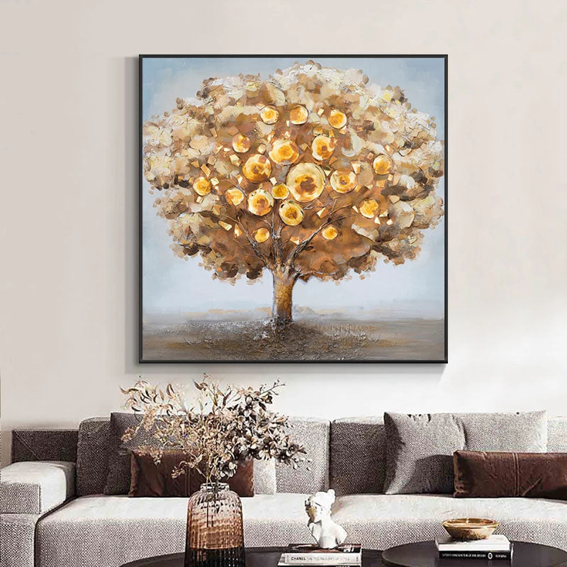 Obra de arte figurativo Golden Tree óleo sobre lienzo Marte Gallery Llanogrande