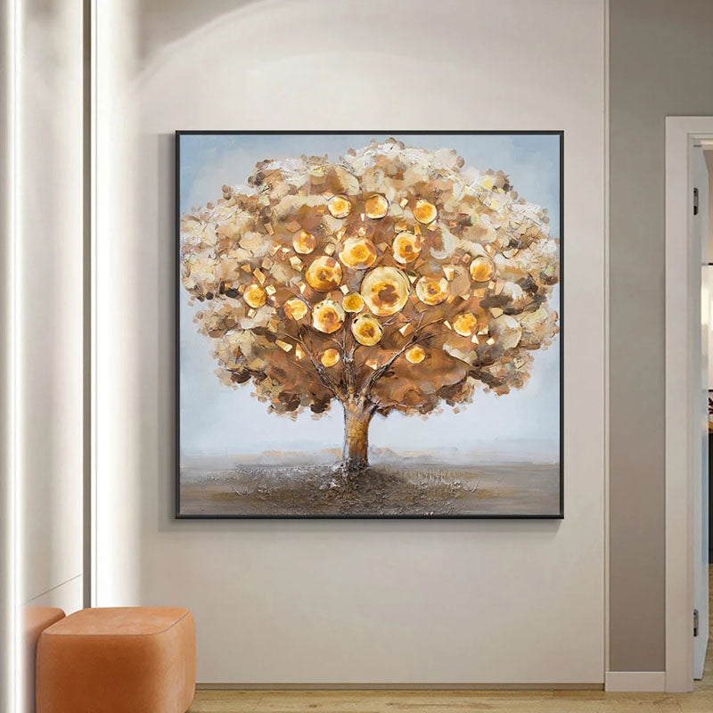 Obra de arte figurativo Golden Tree óleo sobre lienzo Marte Gallery Llanogrande