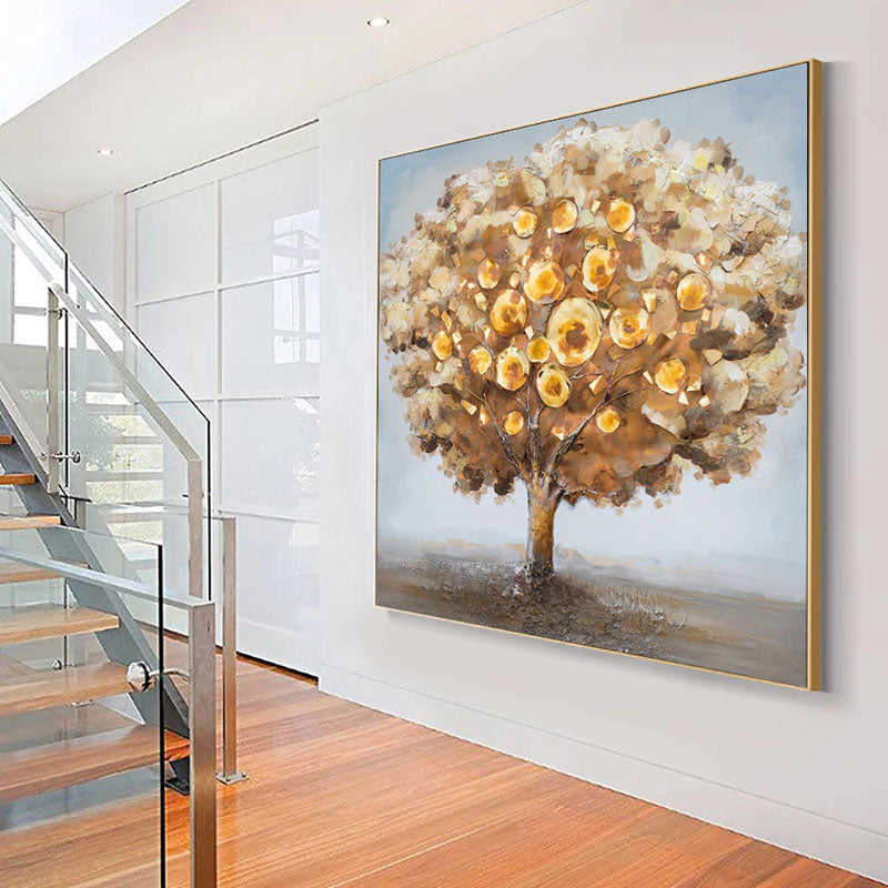 Obra de arte figurativo Golden Tree óleo sobre lienzo Marte Gallery Llanogrande