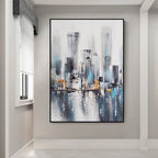 Obra de arte figurativo Gray City óleo sobre lienzo Marte Gallery Llanogrande