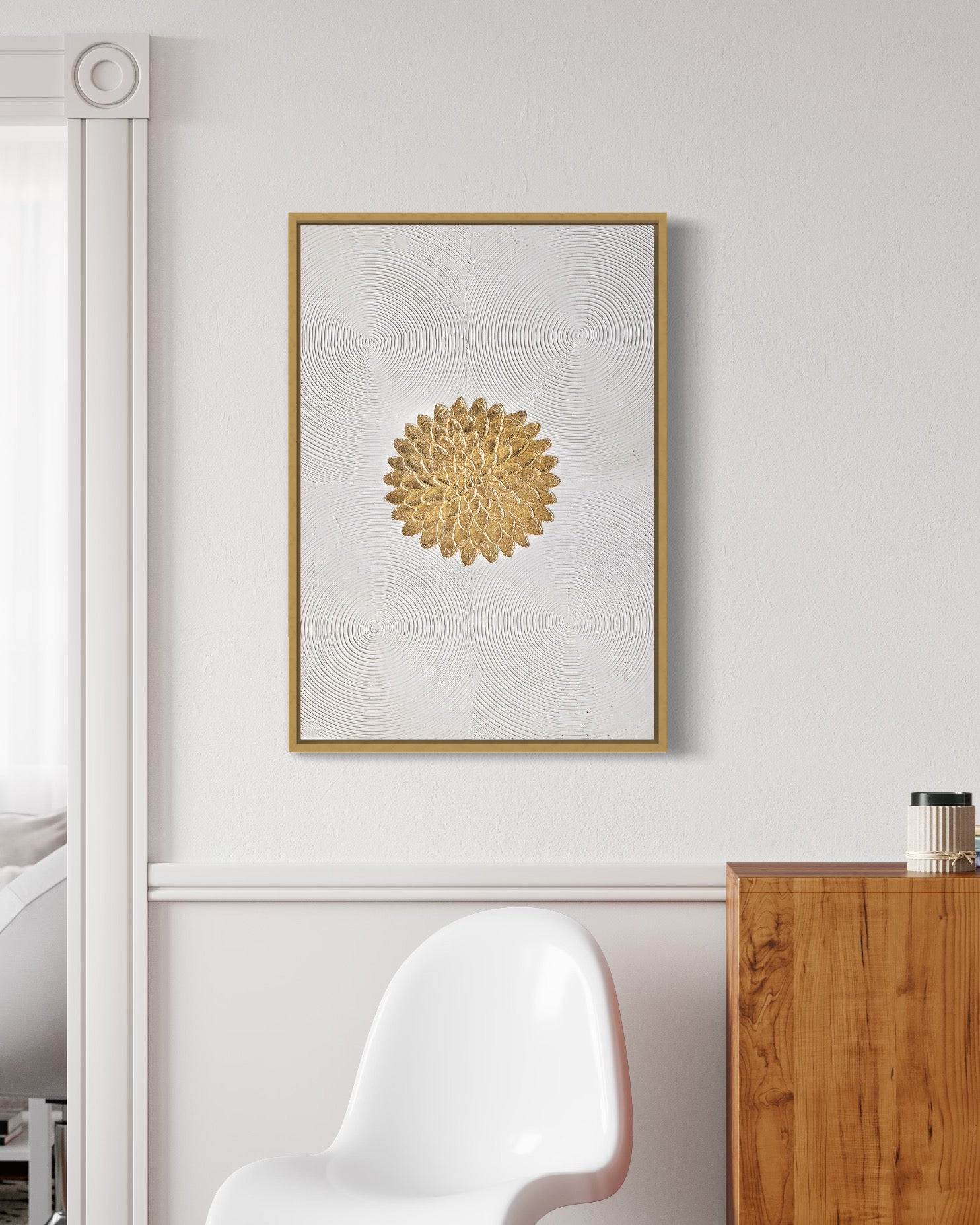 Obra de arte figurativo Golden Flower óleo sobre lienzo Marte Gallery Llanogrande