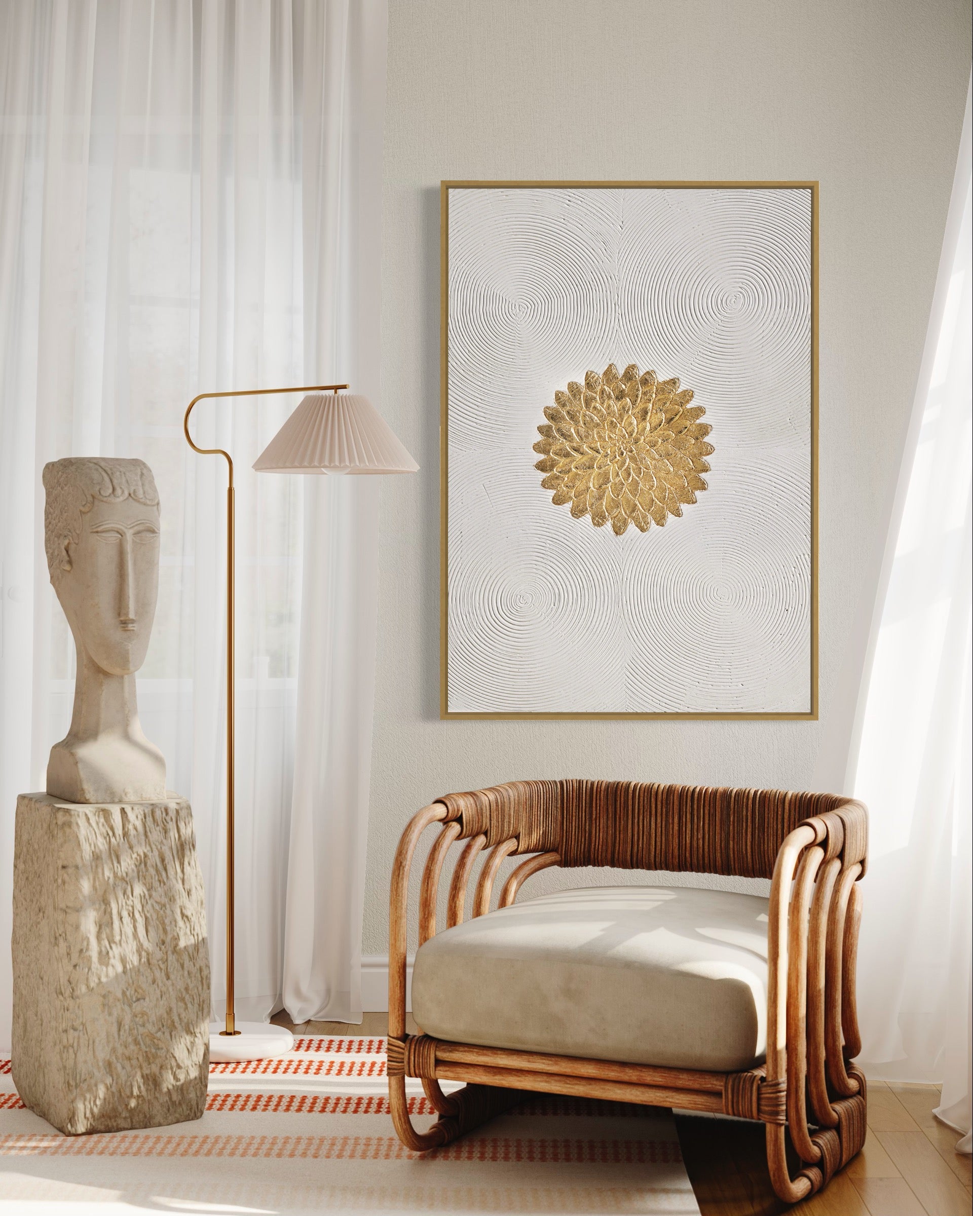 Obra de arte figurativo Golden Flower óleo sobre lienzo Marte Gallery Llanogrande
