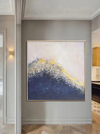 Obra de arte abstracto Golden Beach óleo sobre lienzo Marte Gallery Llanogrande