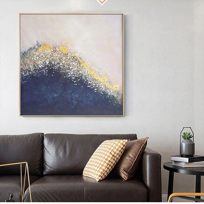 Obra de arte abstracto Golden Beach óleo sobre lienzo Marte Gallery Llanogrande