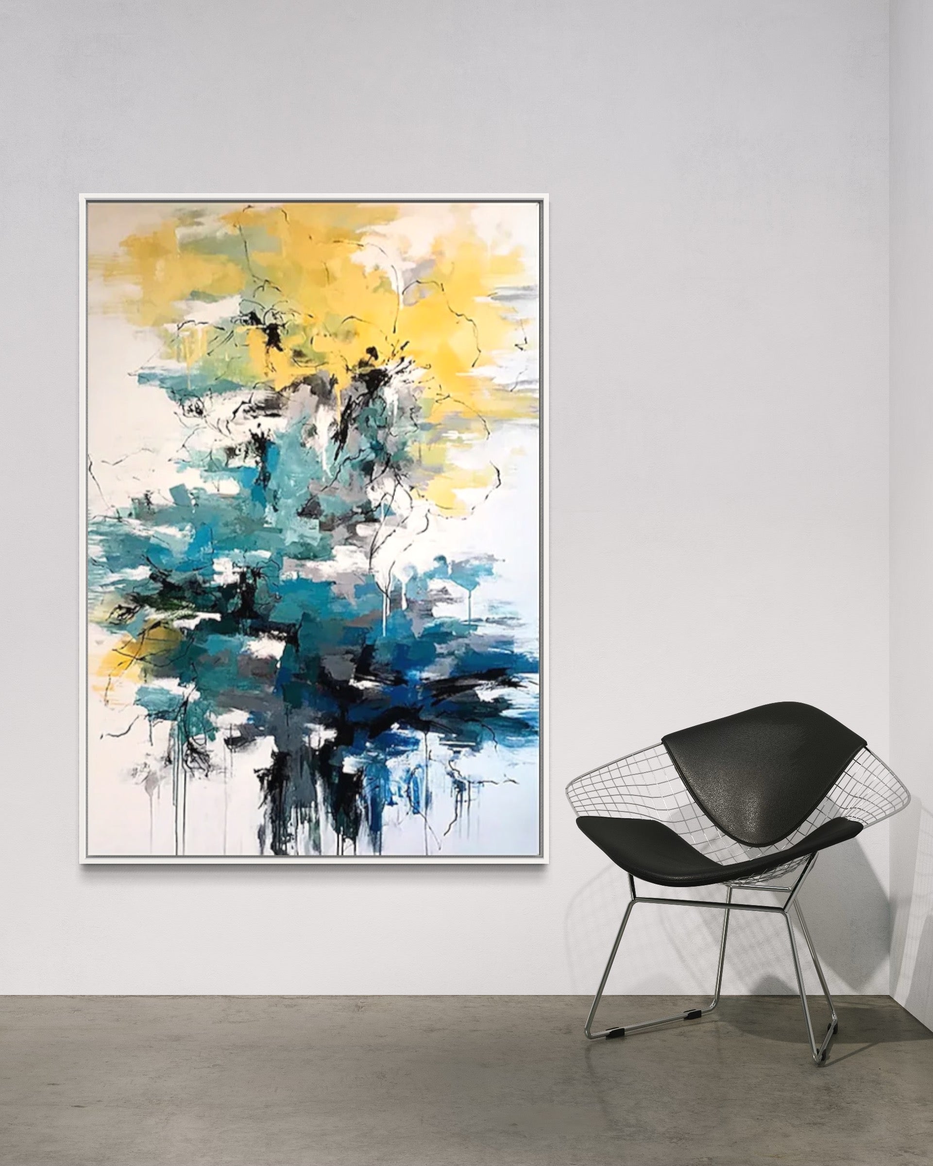 Obra de arte abstracto Happiness óleo sobre lienzo Marte Gallery Llanogrande