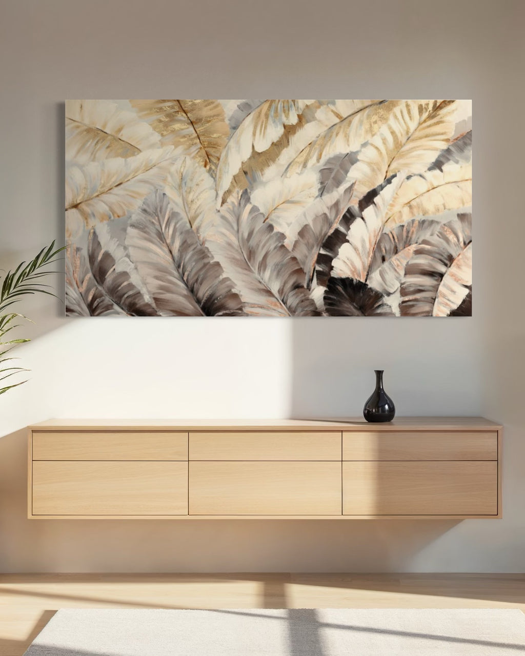 Cuadro abstracto 'Feathers' – Óleo sobre lienzo