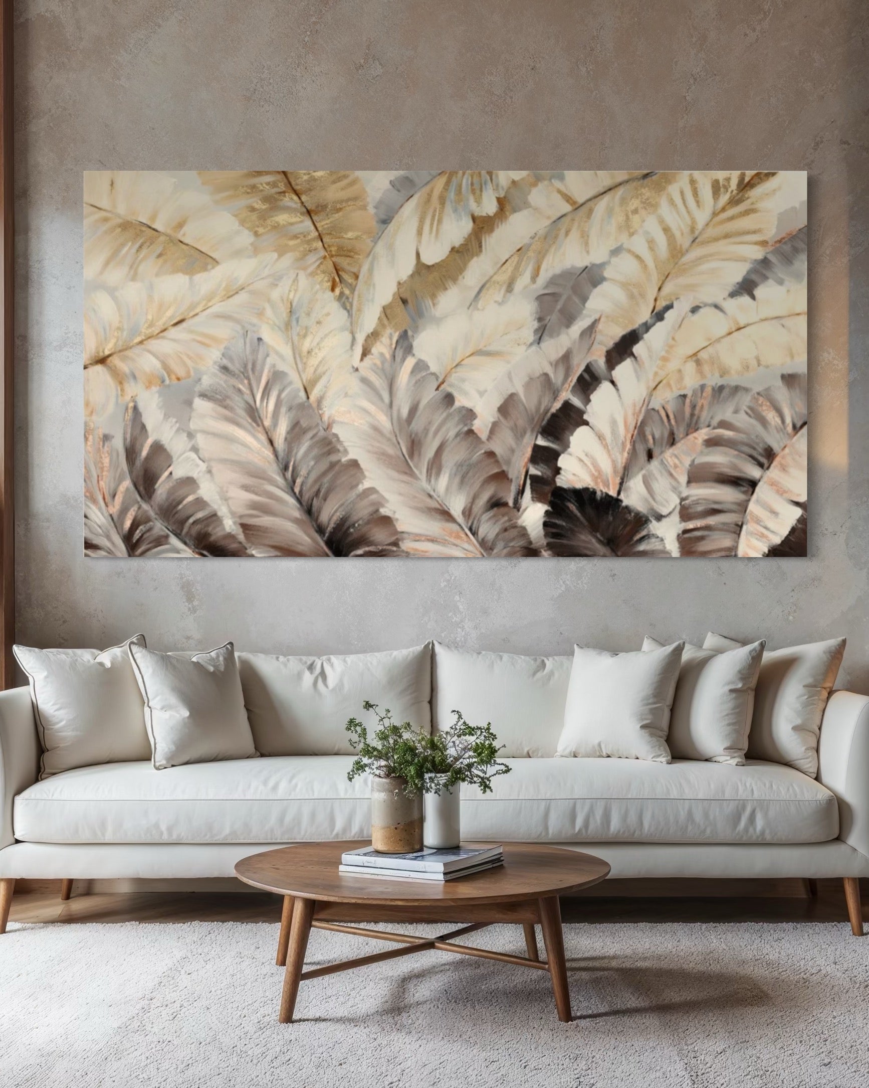 Cuadro abstracto 'Feathers' – Óleo sobre lienzo
