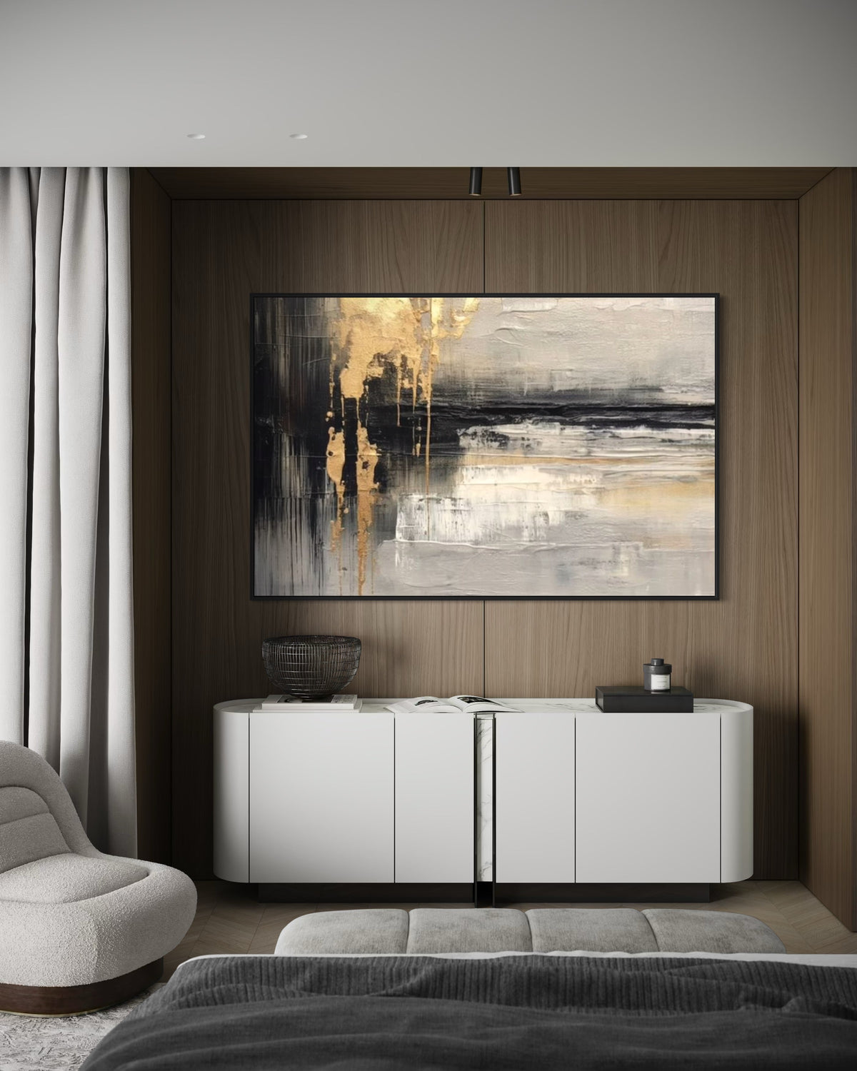 Cuadro abstracto 'Trace' – Óleo sobre lienzo