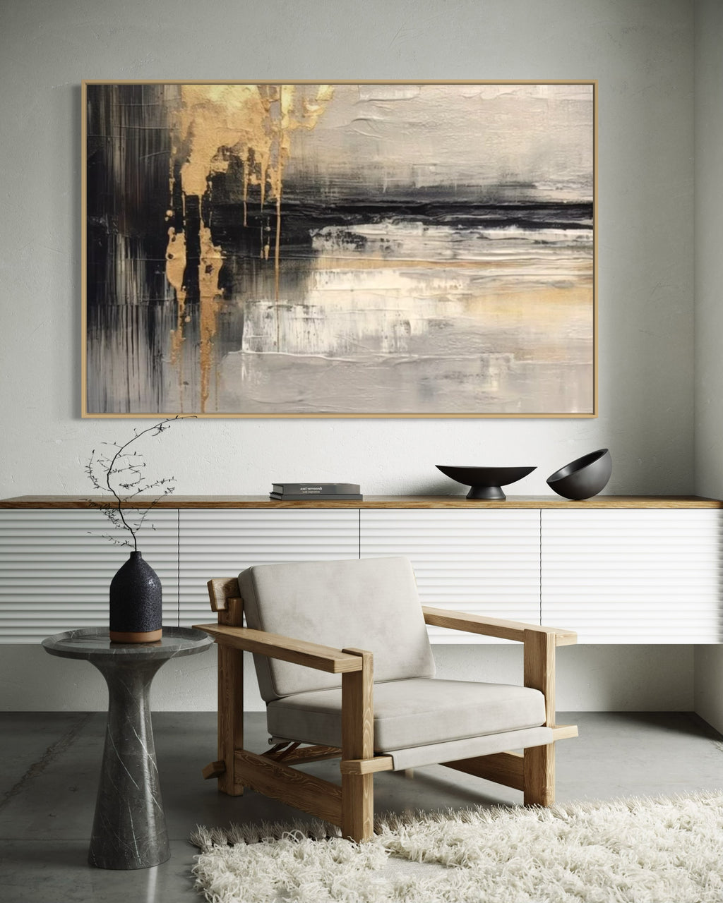 Cuadro abstracto 'Trace' – Óleo sobre lienzo