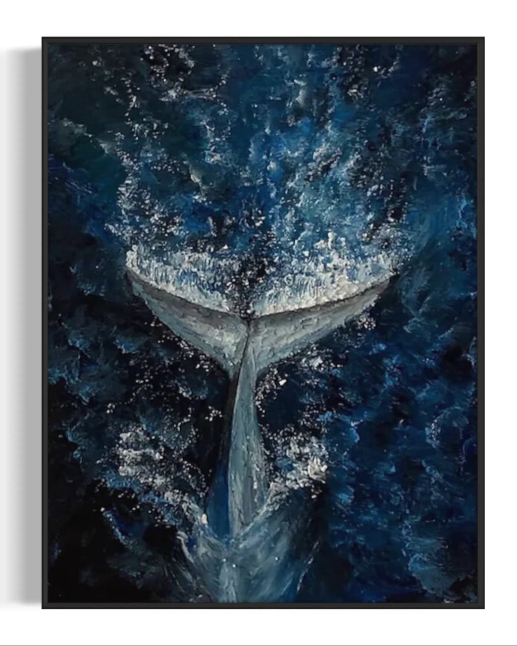 Obra de arte abstracto Deep Blue óleo sobre lienzo Marte Gallery Llanogrande