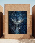 Obra de arte abstracto Deep Blue óleo sobre lienzo Marte Gallery Llanogrande
