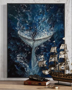 Obra de arte abstracto Deep Blue óleo sobre lienzo Marte Gallery Llanogrande